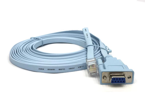 DB9 F to RJ45 Cable Blue 5m